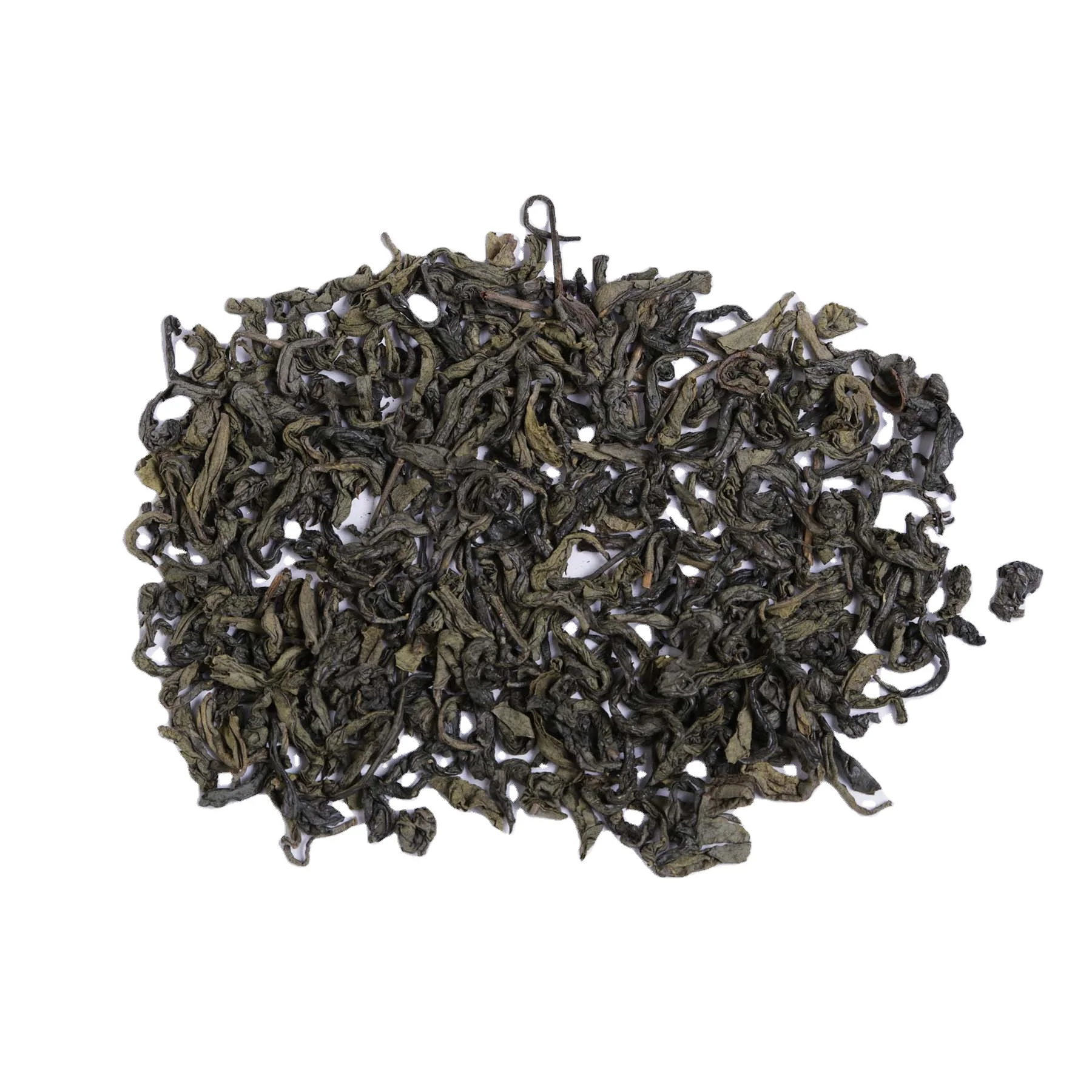 Ah Gway roasted green tea, natural curly shape and gives off strong roasted aroma, best for improving heart health and alertness