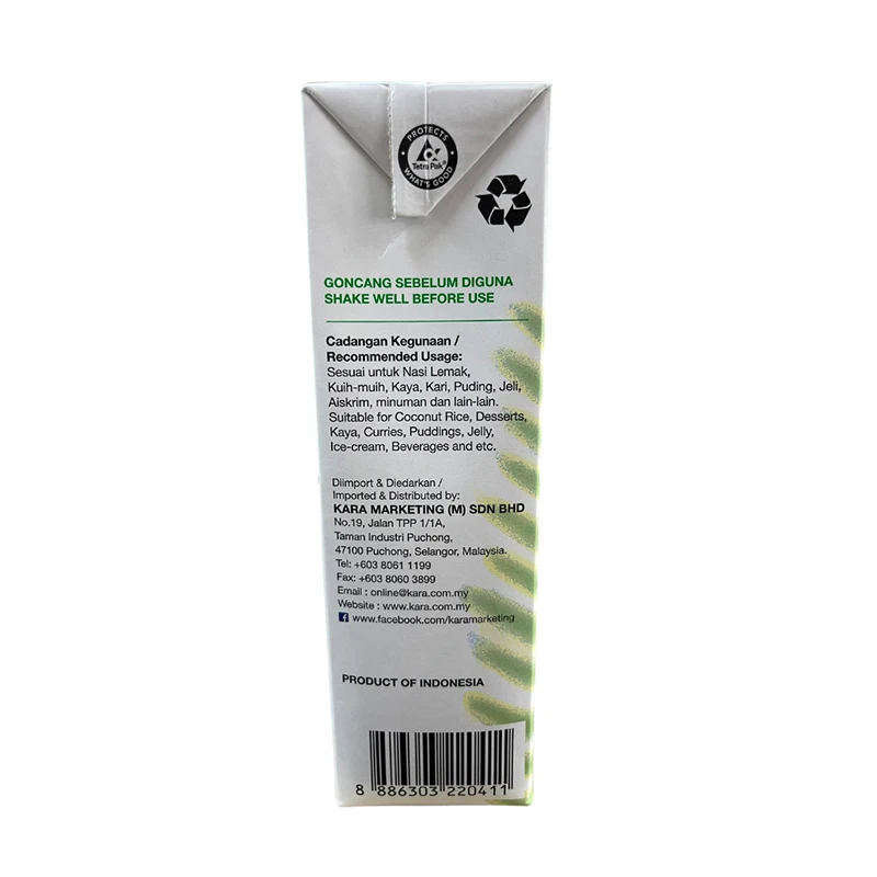 Top Quality Kara Coconut Cream Extract 1L Ideal for Thicker Gravies and Curries Pasta Omelets Desserts and More