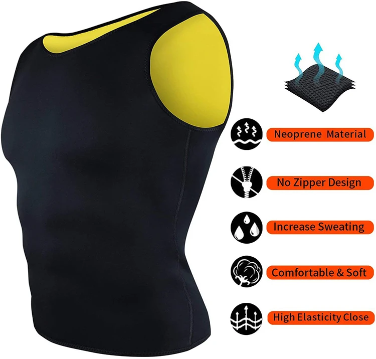 Hot Selling Mens Sauna Sweat Weight Loss Vest for Men Waist Trainer Sauna Tank Top