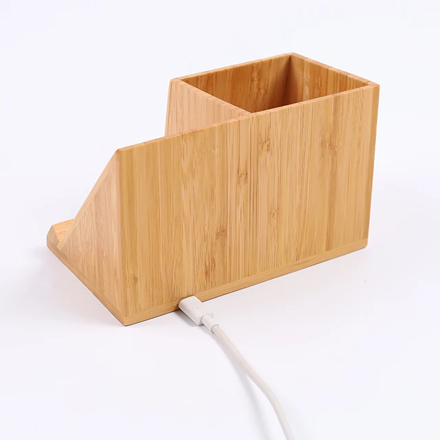 2023 Newly Holder Phone Popular Multifunctional 6 in1 Wireless  Fast Charging Dock Stand Desktop bamboo Charging Station