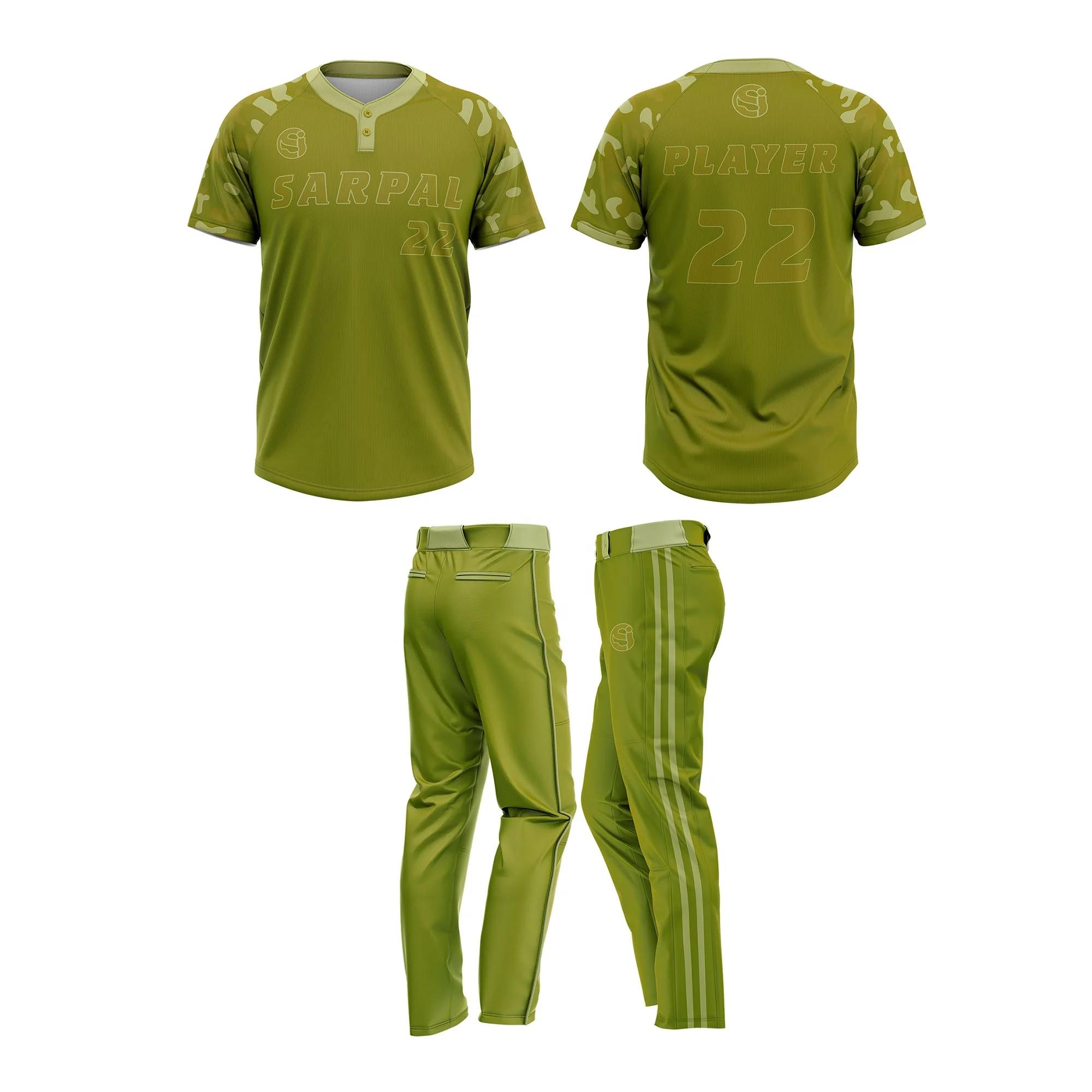 Unisex Professional Custom Made Sportswear Light Weight Two Button Jerseys Baseball Uniform Plus Size Sets