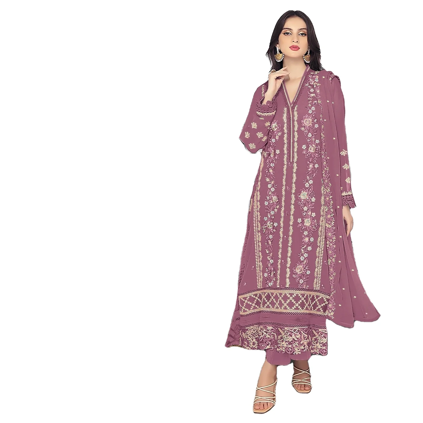 Премиум качество пакистанские индийские платья 2024 новый дизайн дамы Shalwar Kameez Газон Оптом