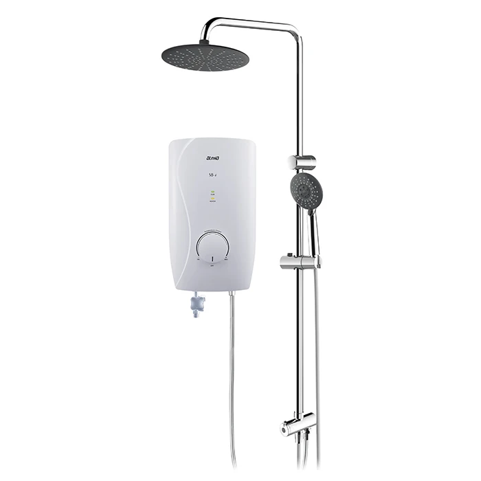 New CX9i Series Electric Tankless Water Heater Instant Household Access in White or Mocha with Rain Shower or Standard Set