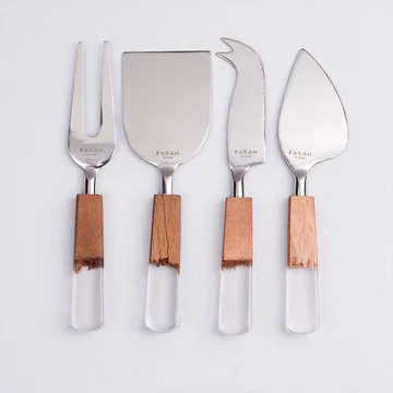 Kitchen suppliers 4pcs cheese knives set Tools cutter gold stainless steel cheese Knife set for Best kitchen Cabinets