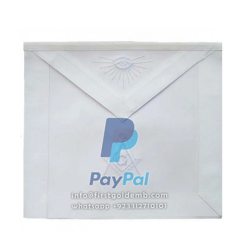 Masonic Master Mason Apron All White