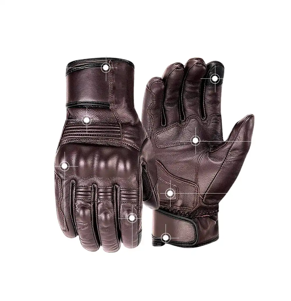 Leather Guantes Men Motorbike Riding Gloves Touch Screen Motocross Gloves Windproof Driving Winter Sports Motorcycle Gloves