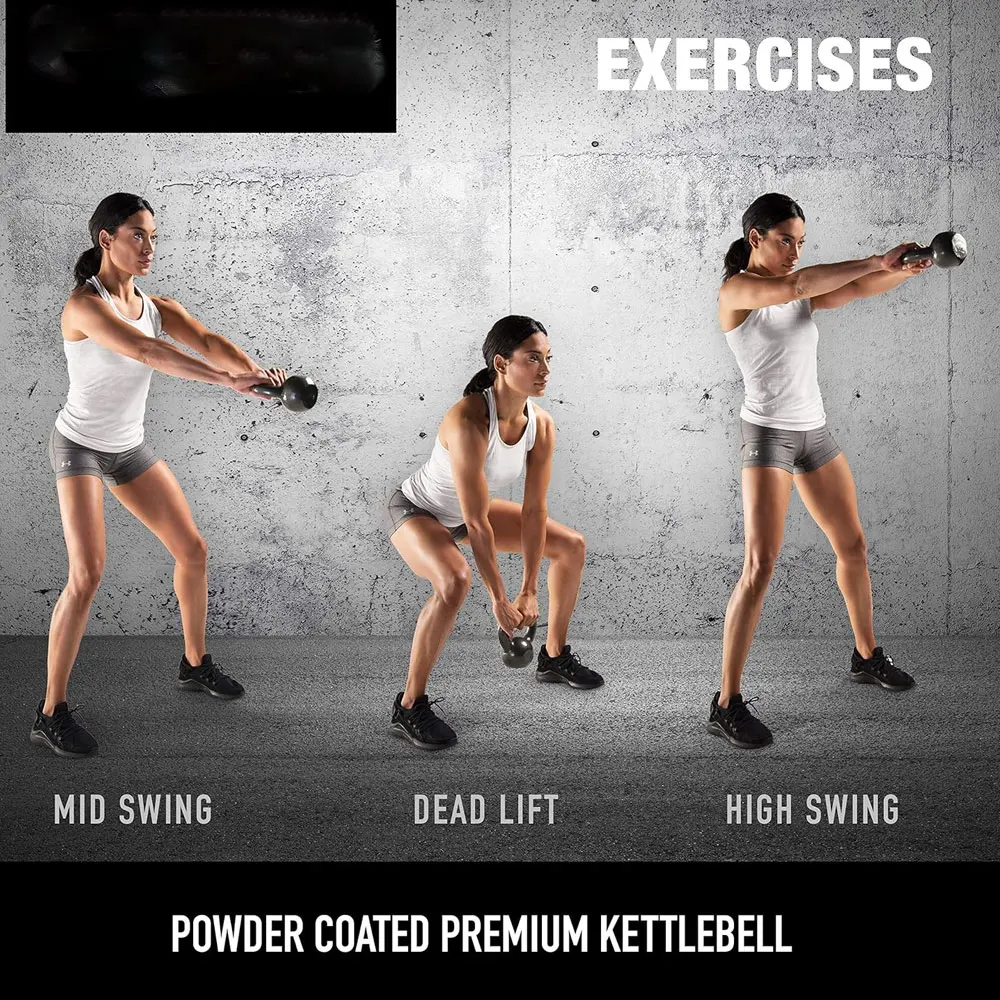 Custom Logo Kettlebell Unique Design Competition Kettle Bell Weights Gym Black Cast Iron Powder Coated Kettlebell