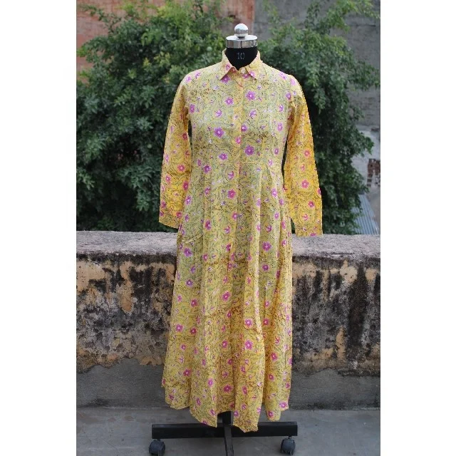 New Arrival Hand Block Print Tunic Designer Long Kurti For Women Gift For Her