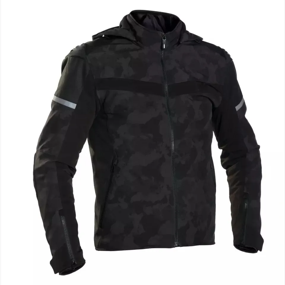 High quality aramid lined padded wholesaler protective Motorcycle Biker Hoodie Jacket Off-Road Racing custom logo size design