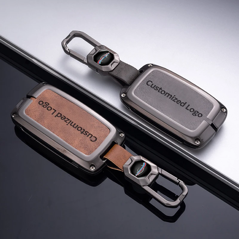 Auto Leather Car Key Case For Land Rover Range Rover Evoque Discovery Sport Velar For Jaguar XE XF E-Pace F-Pace Accessories