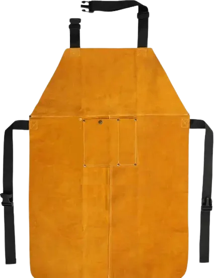 High Quality Apron With Leather Strap Durable Leather Apron With Pockets Welder 2024 Leather Welding Work Apron Heat Resistant