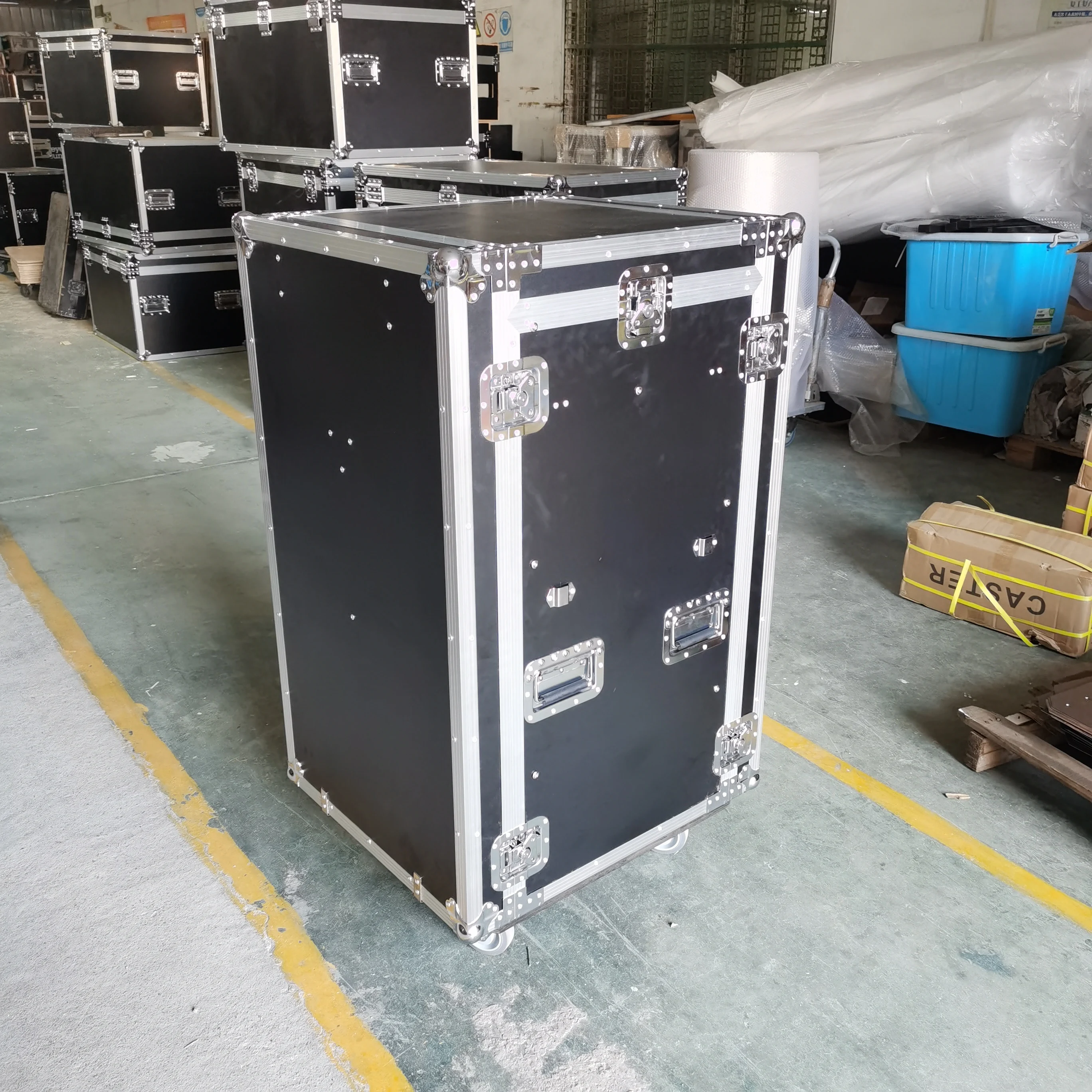 16U DJ Workstation Flight Case Rack with Side Tables