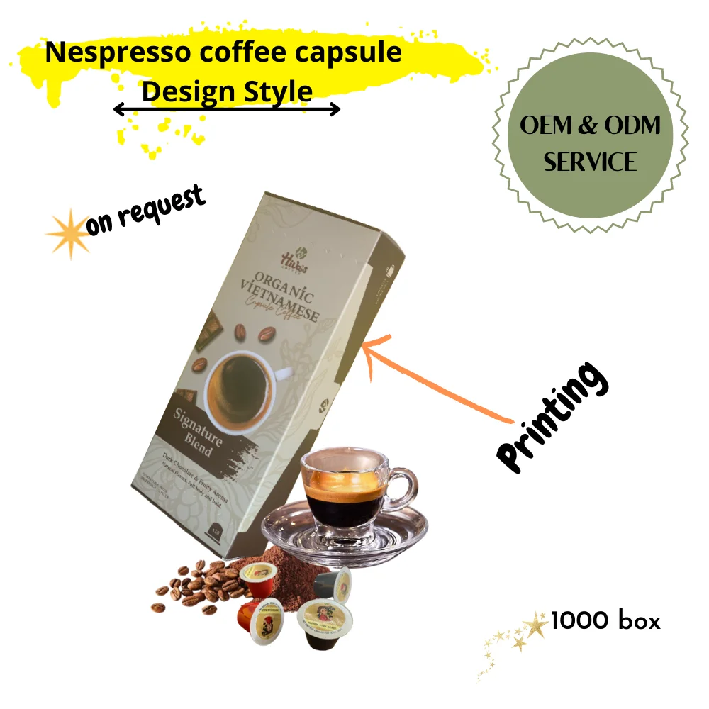 Top product High quality Capsule Coffee Nespresso Natural Caffeinated Arabica Ground coffee 6g Bitters Ready to Export