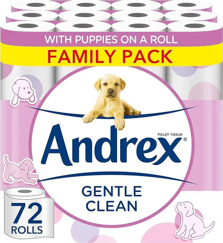 Andrex Gentle Clean Perfect Pull Toilet Tissue with Easy Tear Perforations 20 Larger Toilet Rolls Equivalent To 30 Standard Roll