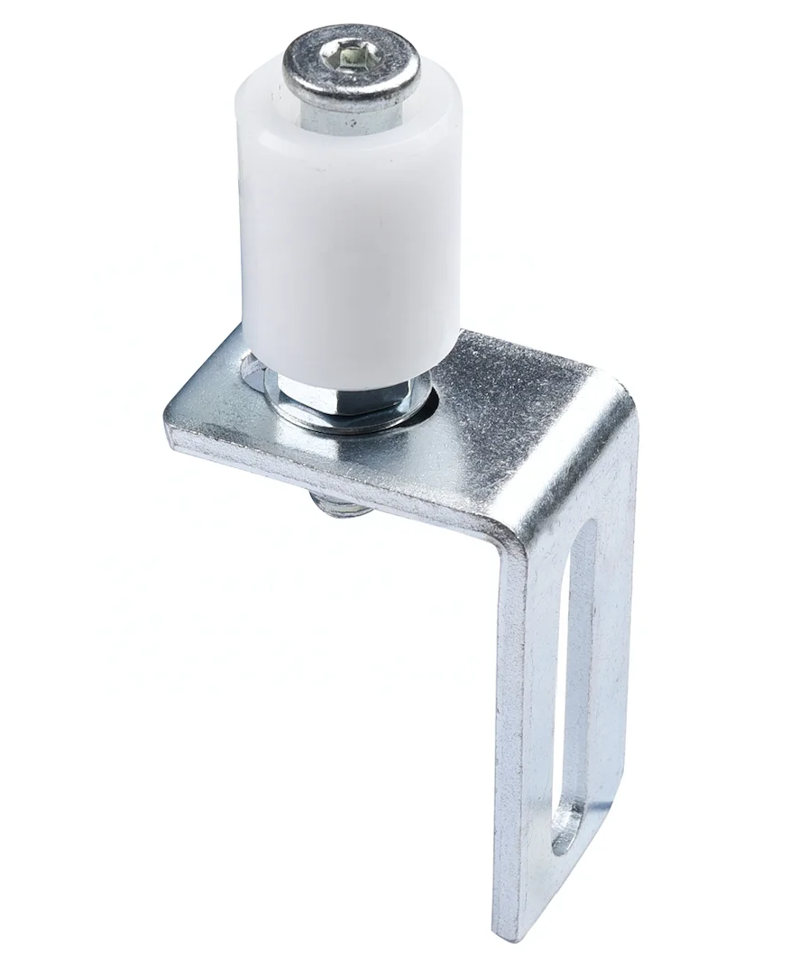 white zinc plated Nylon Roller Guide with steel plate