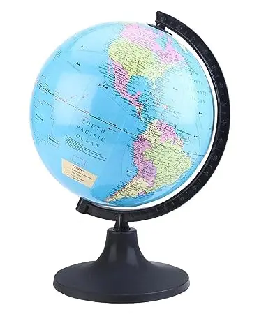Educational Political Map Globe for UPSC Aspirants Kids & Home Office Study for Home School & Office Decor