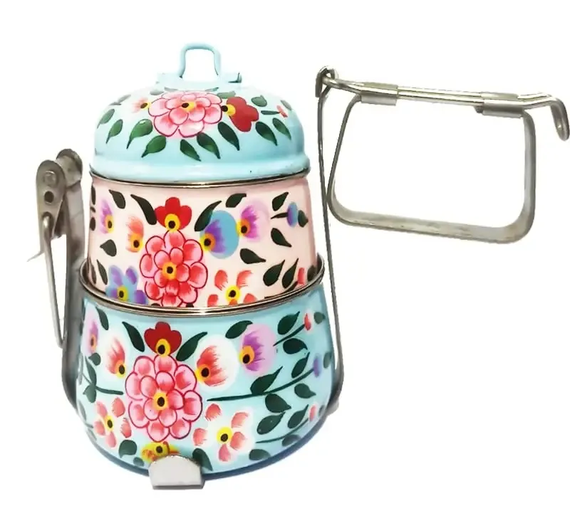 Premium Quality Sale Straight Tiffin 3 Tier Stainless Steel Camping Food with Clip Lock Vintage Wire Tiffin Lunch Box