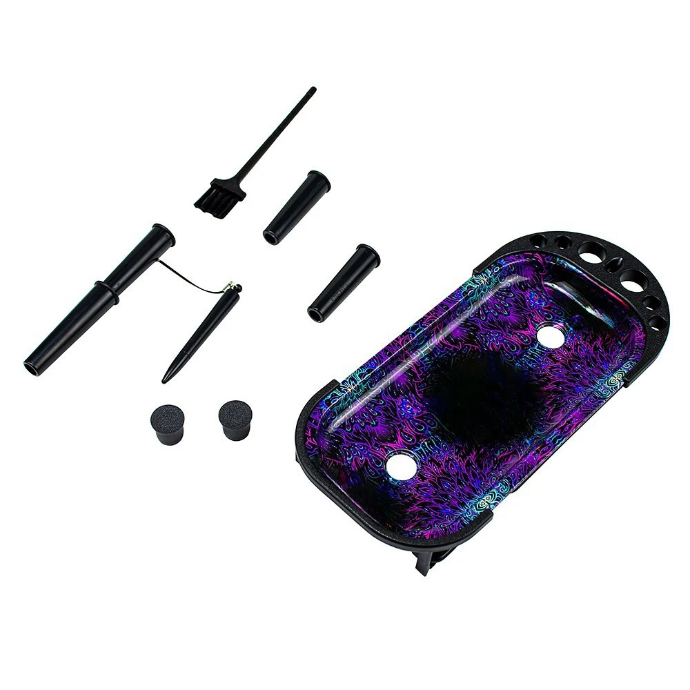 New Cartoon Printed Metal Tray Smoke Herb Tray Set Smoking Rolling Tray with Roll Cone Filling Function