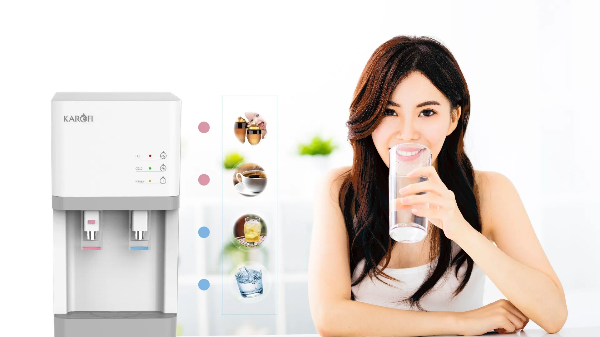 HOT & Cold Water Dispenser KAROFI HCV 200 RO Integrated Water Korean RO Membrane 100 GP Reliable quality