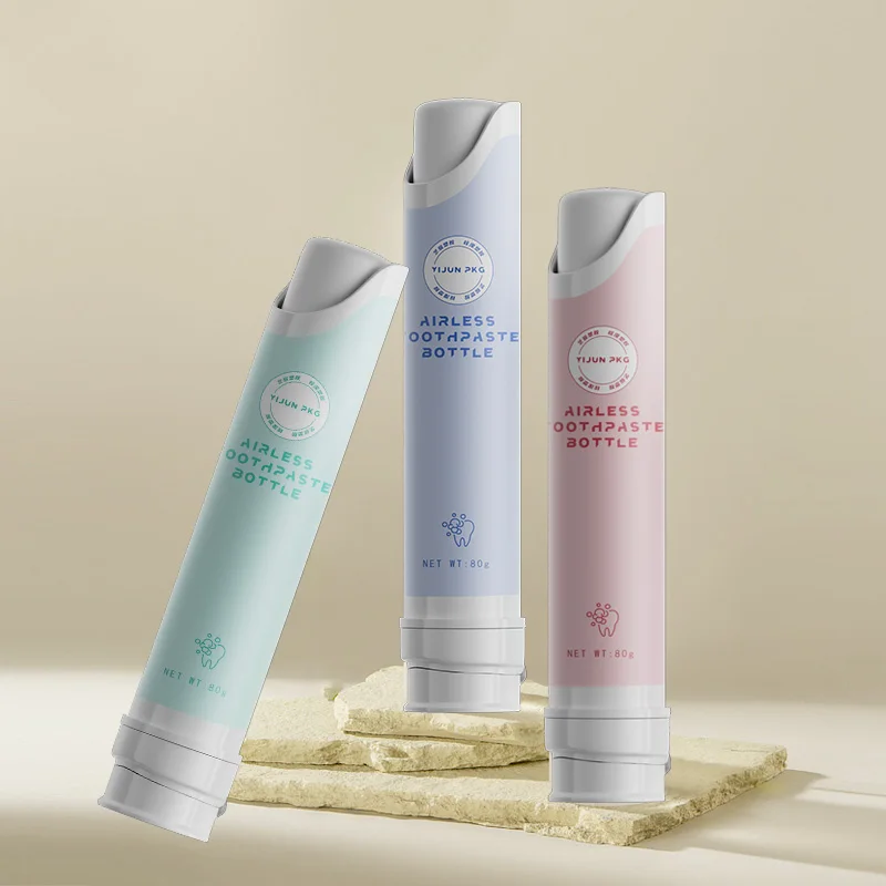 New Design 90ml Toothpaste Tube Tubes Airless Pump Bottle for Toothpaste Packaging Custom Color Toothpaste Plastic Cosmetic Y08