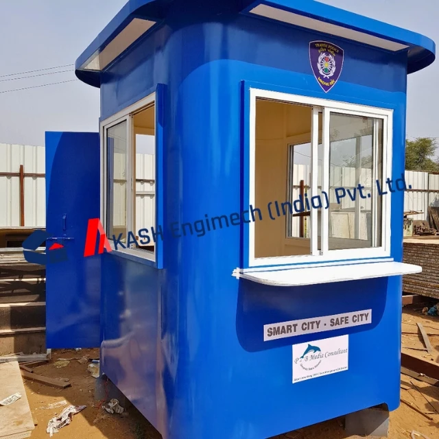 Security Cabin Non-corrugated Police Booth, designed to provide a secure and durable solution for police and security personnel