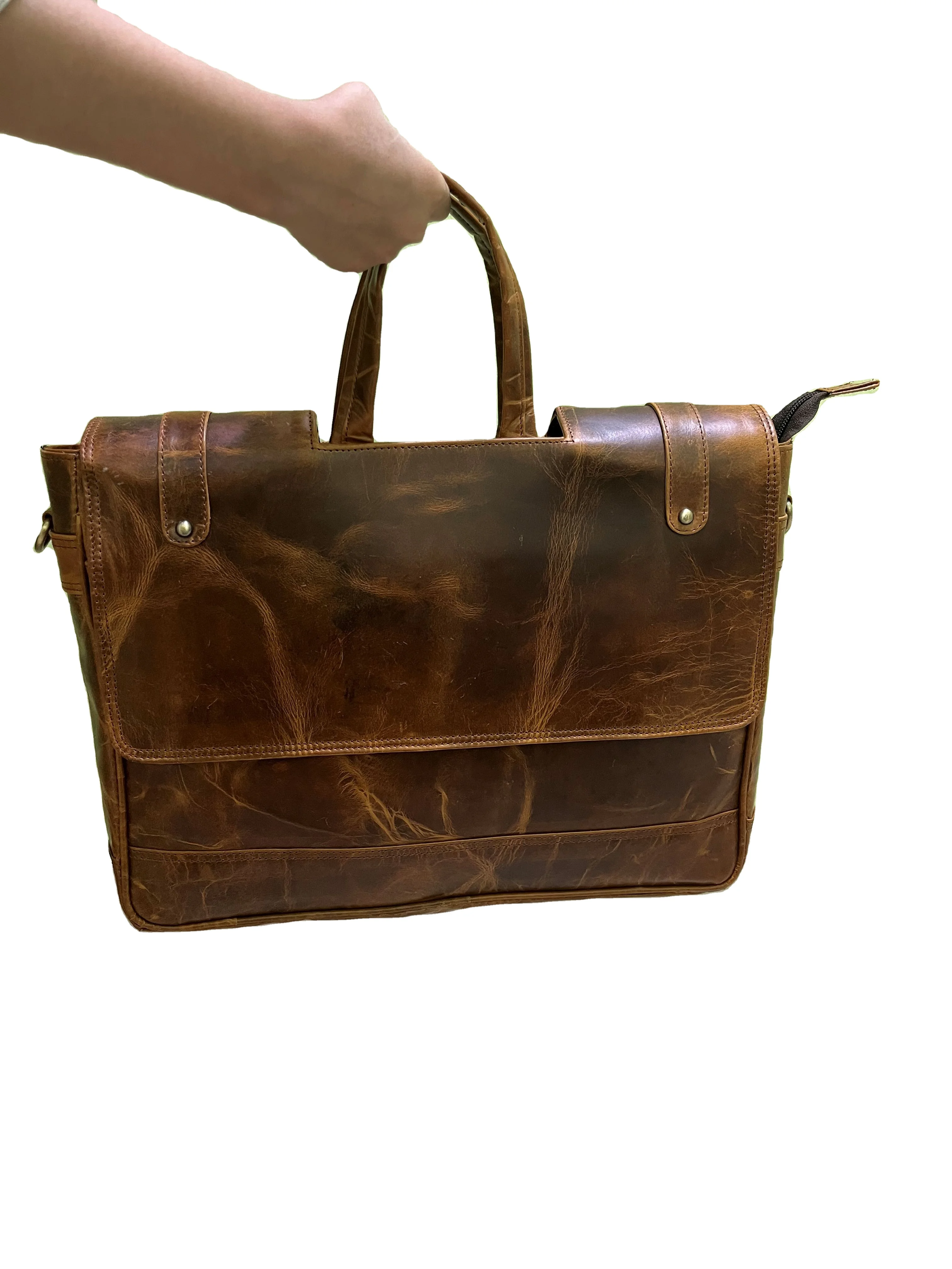 New Style Leather Smart Vintage Business Bag Laptop Bag Men Crazy Horse Leather Different Design Briefcase At Wholesale Price