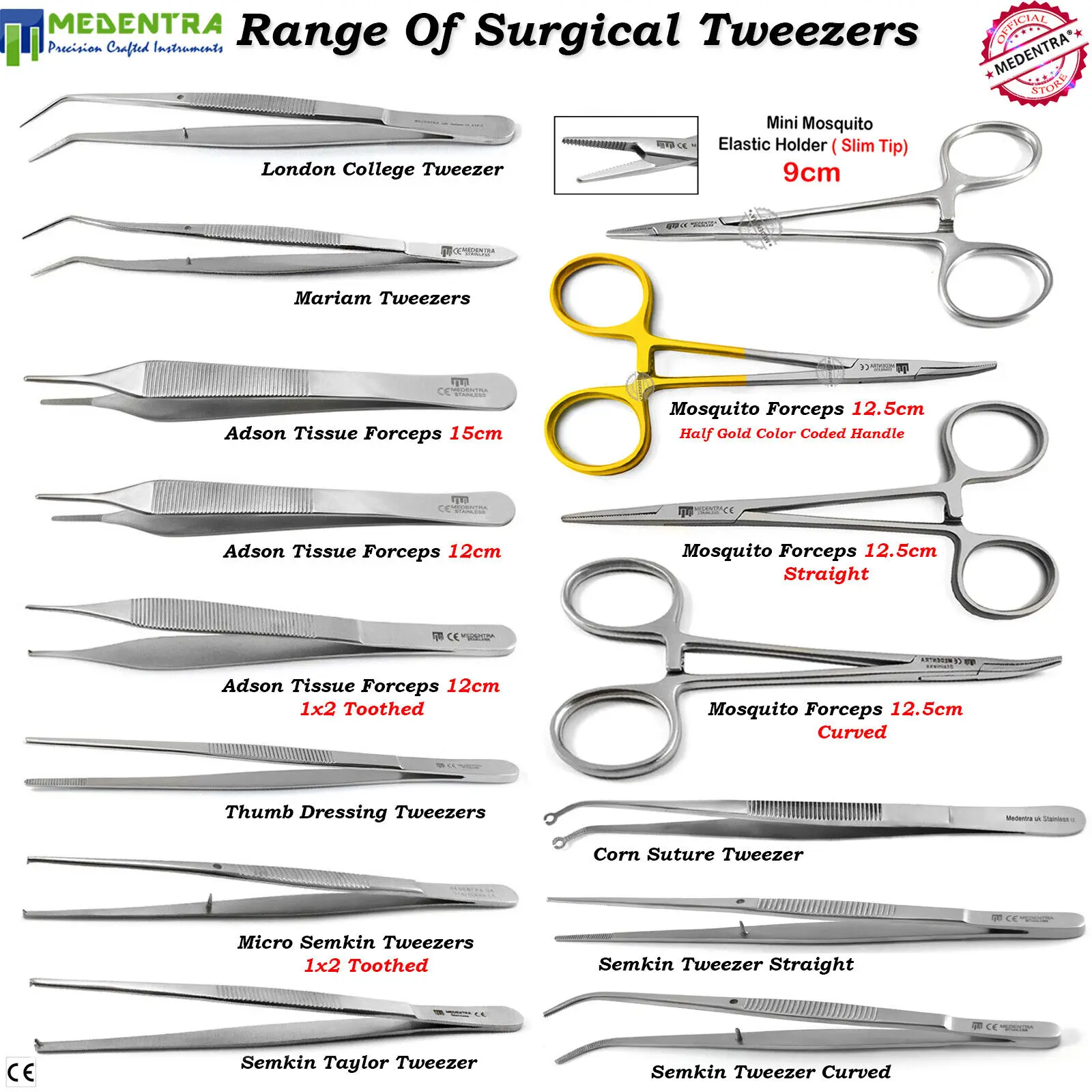 Semkin Cotton Dressing Thumb Forceps Tweezers Dental Pinzette Pinzas