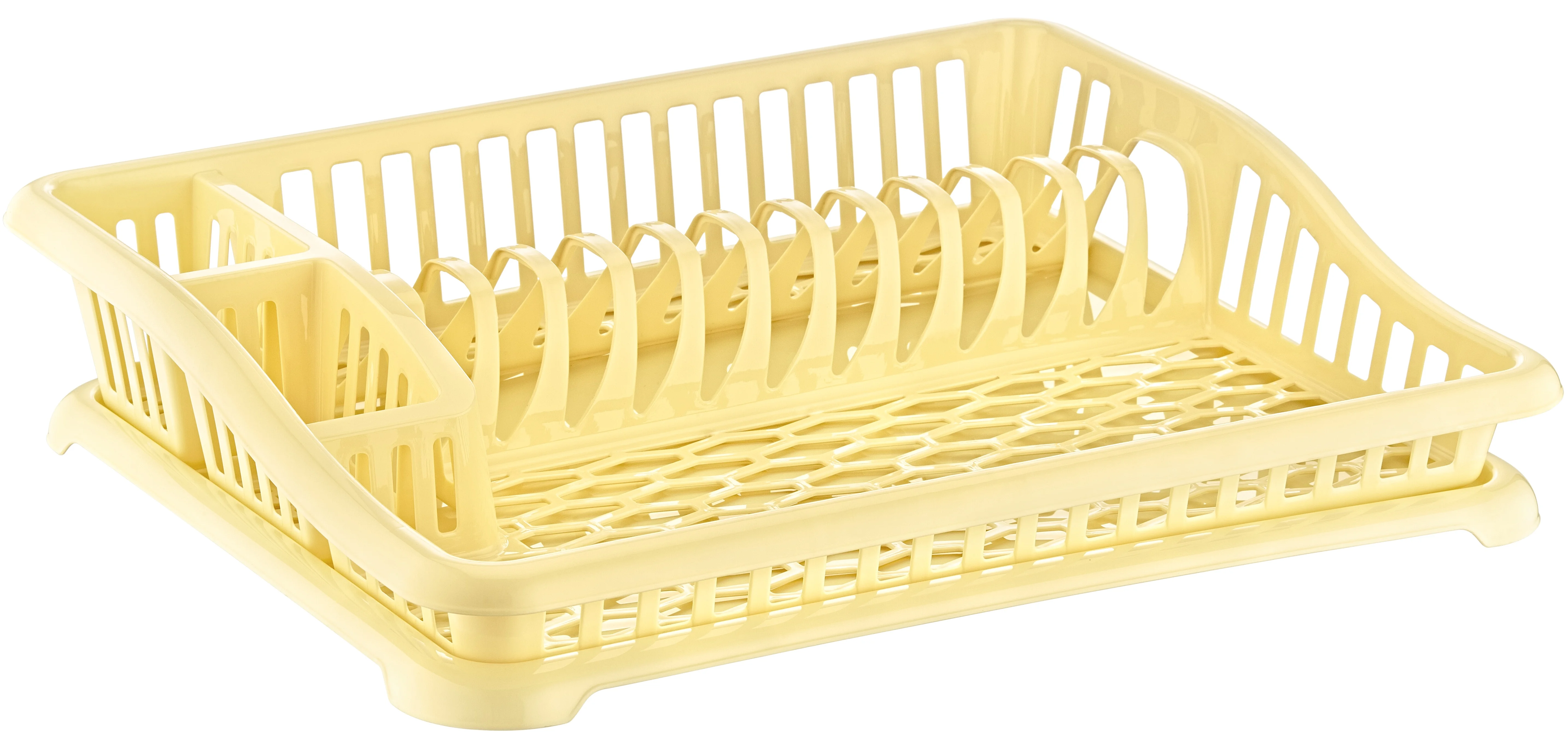 Dish Drainer with Cutlery Holder Durable Plastic Dish Rack for Kitchen Countertop Efficient Drying with Drainboard Kitchen