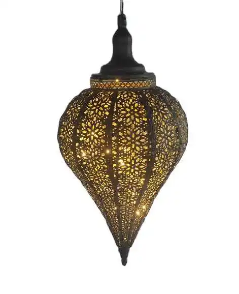 Moroccan Style Lantern Gold Purple Glass Decorative Candle Lantern Moroccan Lanterns Vintage Golden Metal Holder 2023 Handmade
