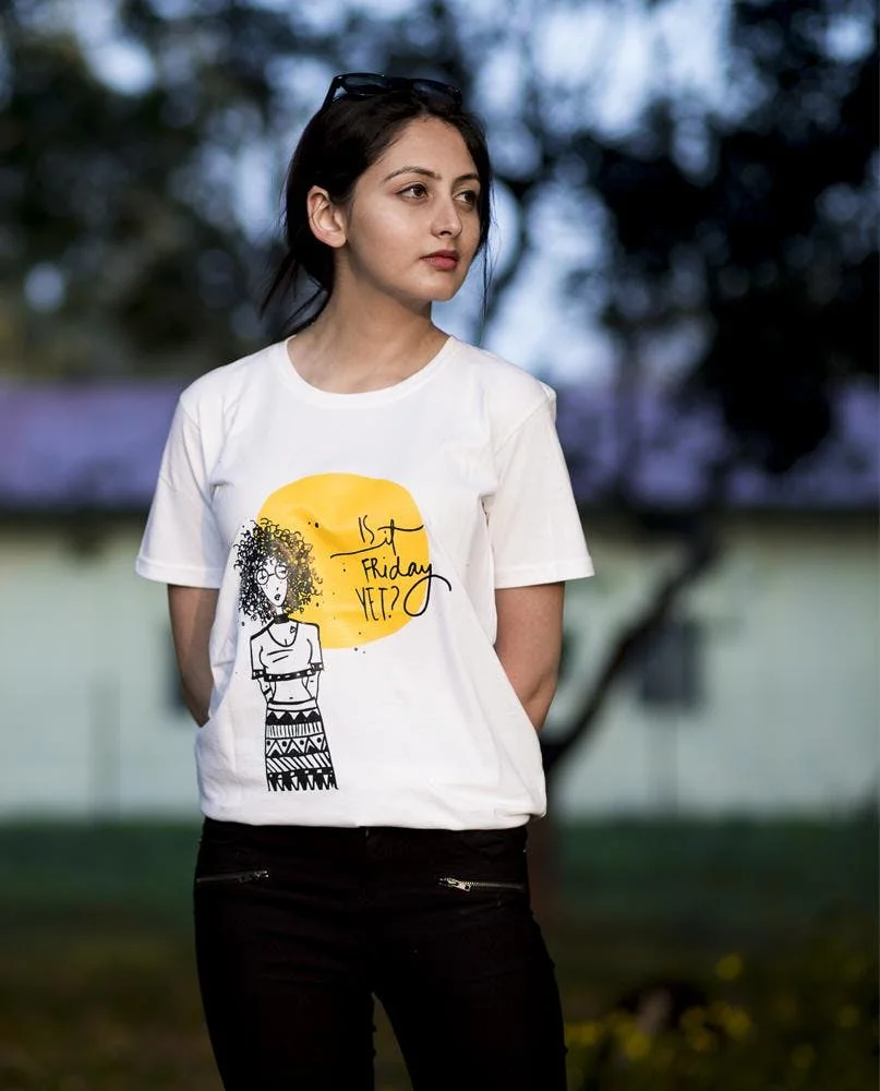 Ladies T-Shirt Women Fashion 100% Cotton Printed Short Sleeve T Shirt Womens Casual Clothing Summer Customize Made in Bangladesh