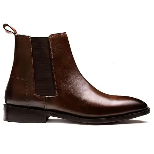 Wholesale  genuine  leather zipper Fashion boots for Men with TPR sole leather ancle boot for men from India shoes