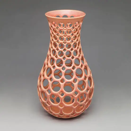 Flooring Decorative Flower Vase Aluminum Cast Golden Color Durable Pots Punctured Design Texture Metal Creative Vase