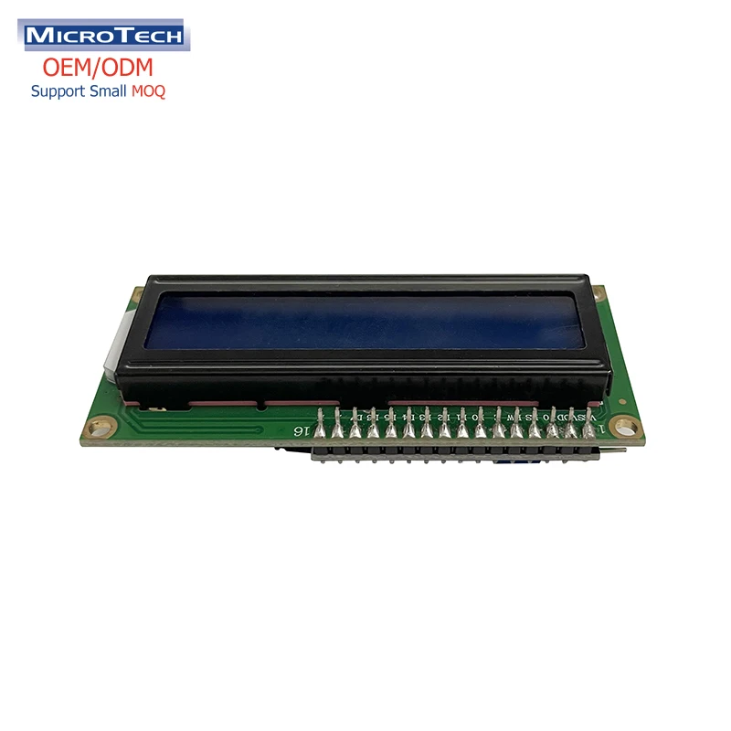Factory OEM ODM lcd 1602 STN 16*2 COB blue screen 5V module with IIC adapter board interface  Dot matrix module