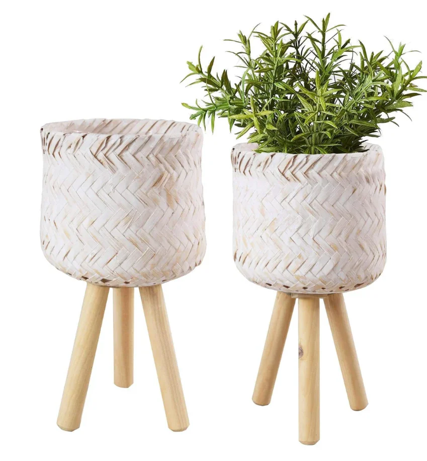 Wholesaler High quality best selling bamboo flower pots planters stand  vintage  planter mold made in Vietnam