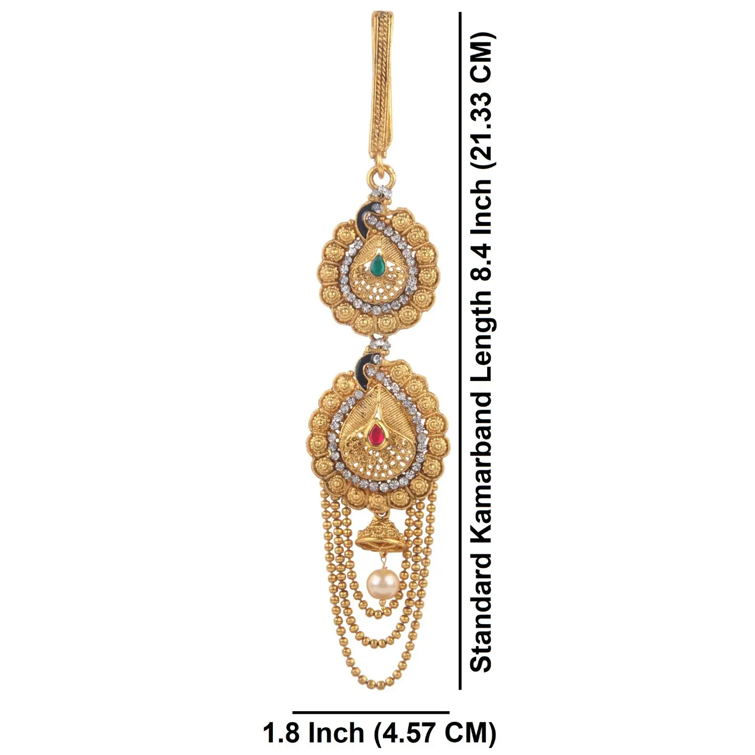 Indian Gold Plated Wedding Jewellery Traditional Crystal Kundan Waist Belt Belly Chain Bridal Kamarbandh Indian Jewelry For Women