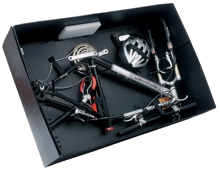 Новинка 2023, пластиковый многоразовый ящик для хранения и транспортировки велосипедов, сверхпрочный Штабелируемый Пластиковый Гофрированный складной