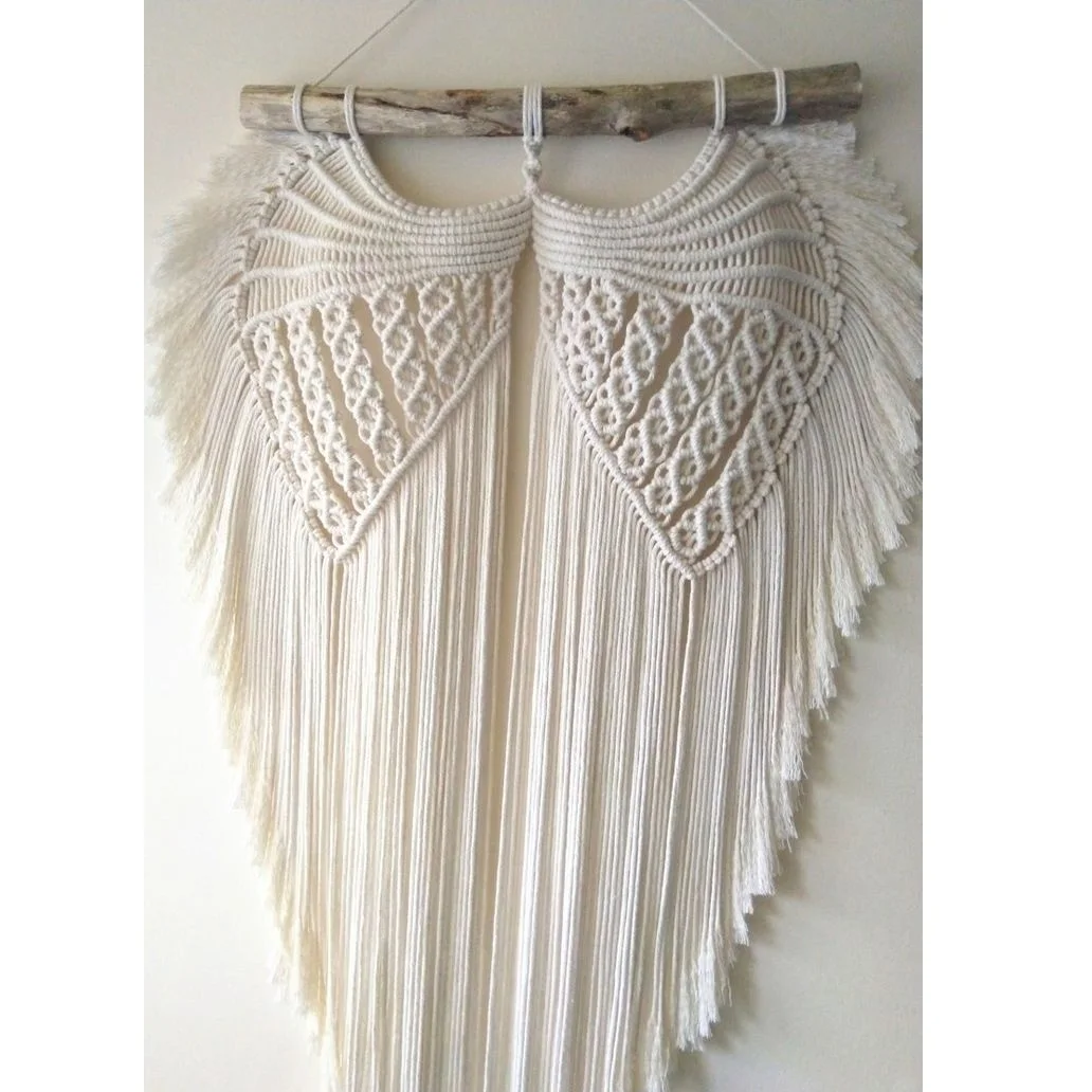 Hand Made Macrame Large Angel Wings Wall Hanging Cotton Boho Wall Decor For Bedroom Living Room Home Decor at wholesale price