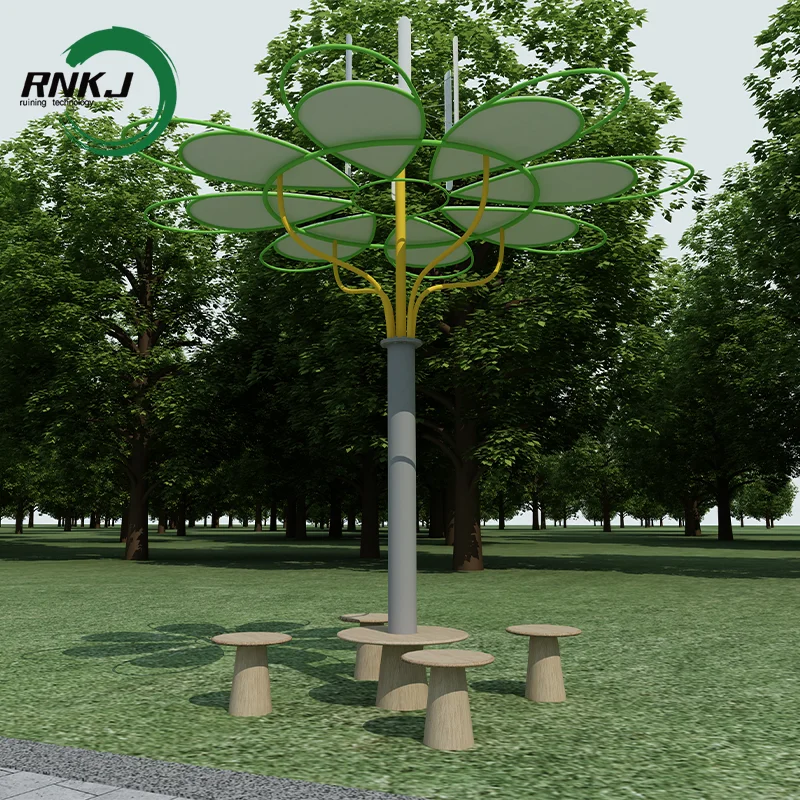 RNKJ Special customization Solar Landscape Tree with bench Outdoor Waterproof Smart Tree Solar Furniture photovoltaic tree