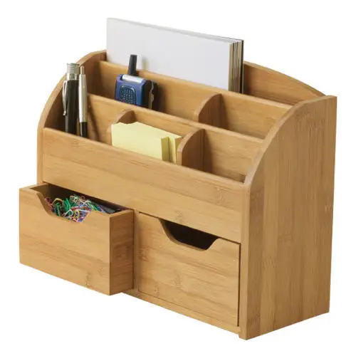 School Decoration Wooden Office Desk Organizer Multi-Functional Stationary Storage At Cheap Price