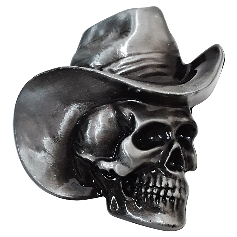 Handcrafted Custom 3D Engrave Red Sugar Silver Skull Belt Buckle For  Men