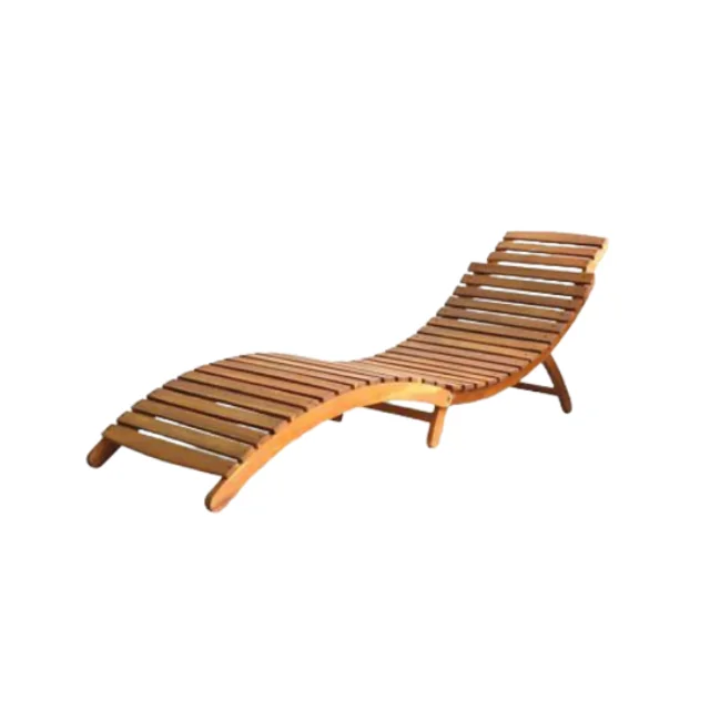 Simple Design Modern Sun Loungers Super Comfortable For Outdoor Pool and Beach Furniture Sun Bed Wooden Beach Chair