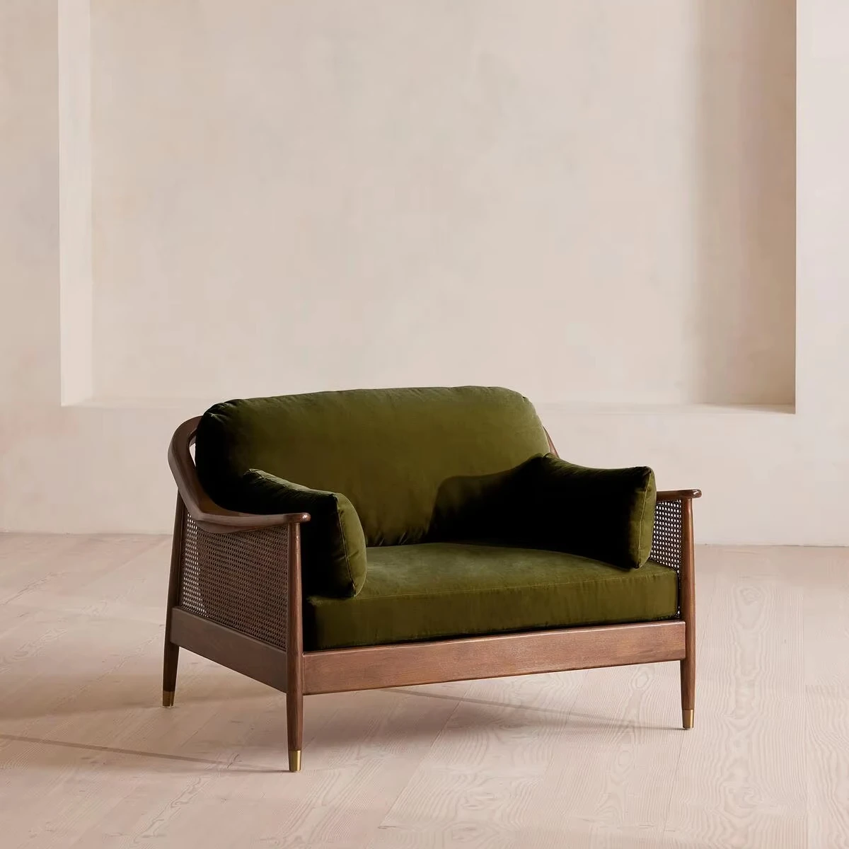 100% Premium Atlantis 1-seater armchair with cane detail for Outdoor and Indoor Home Furniture