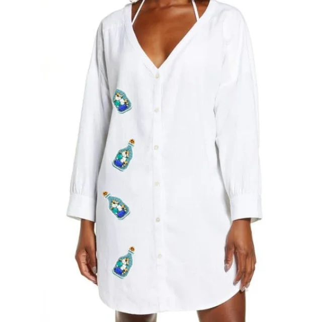 Wholesale Suppliers Off-shoulder Summer Casual Dress Shells Starfish Custom Patches For Women and Girls Uses