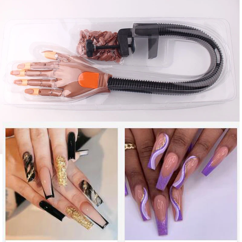 Hot sale Professional 100pcs Flexible Movable Nail Tools Kits Nail Training Practice Hand for Acrylic Nails