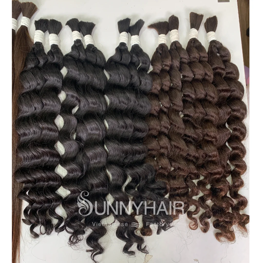 Best Selling 100% Raw Virgin Hair Bulk Luxury Human Hair Extensions from Vietnam Wholesale Hair Manufacturer