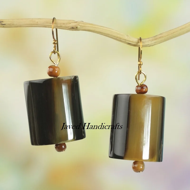 Buffalo Horn Natural Hoop Earring New Design Natural Shade Custom Shape Drop Earrings set for Girls fashion