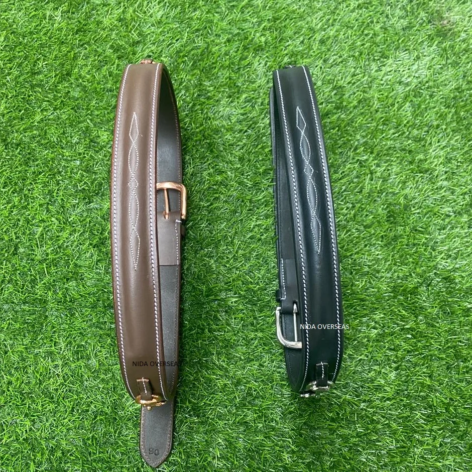 Equestrian High Quality Drum Dyed Horse Equine Rider Bit Belt With Fancy Stitched with Brass Buckle horse equipment horse rider