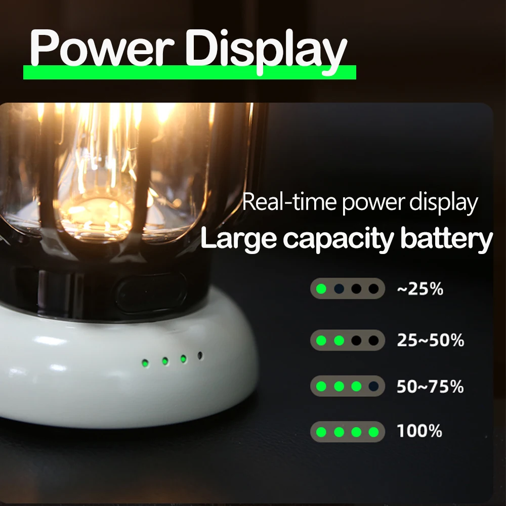 1000LM Powered LED Camping Lantern Waterproof 4 Light Modes Portable camping lantern