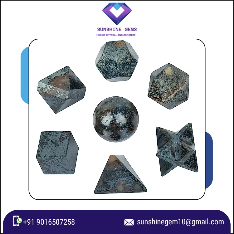 Wholesale Hematite Geometry Set Natural Hematite Crystal Sacred Geometry Sets for Healing Meditation and Spiritual Tools