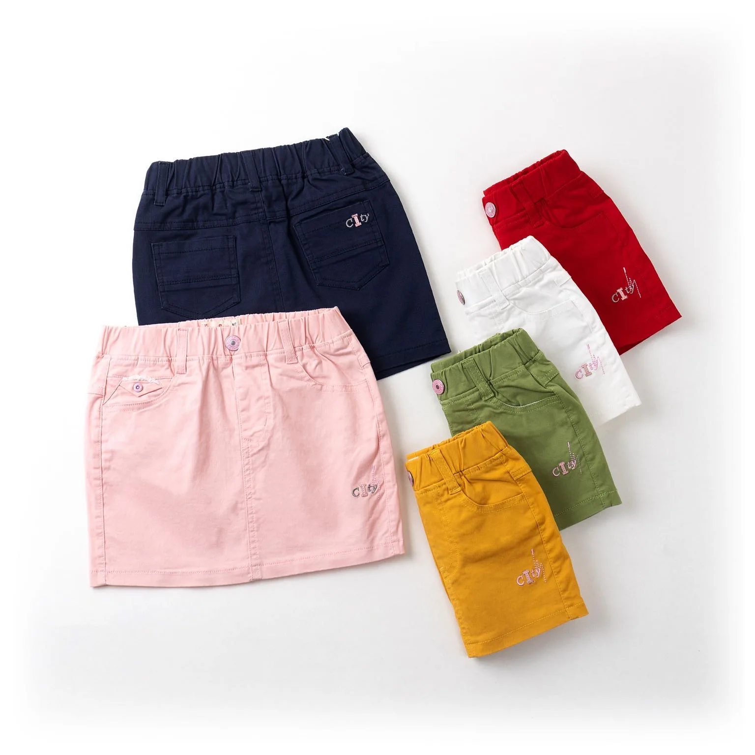 Baby Girl Summer Clothes Wholesale Kids Mini Skirt A-line Pocket Detailed Skirts For Girls